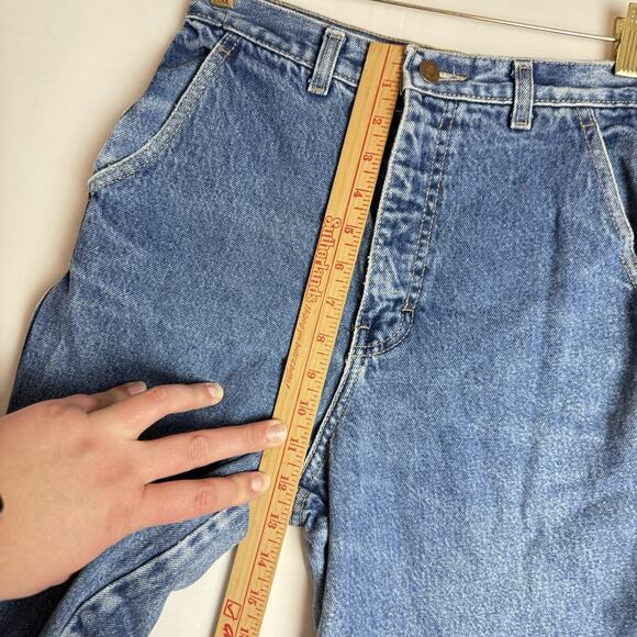 CALVIN KLEIN Vintage 70s-80s USA Made Faded Tapered Mom Blue Jeans Womens 10 - Picture 5 of 12